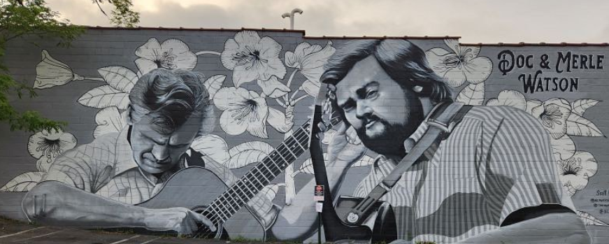 Doc and Merle Watson mural