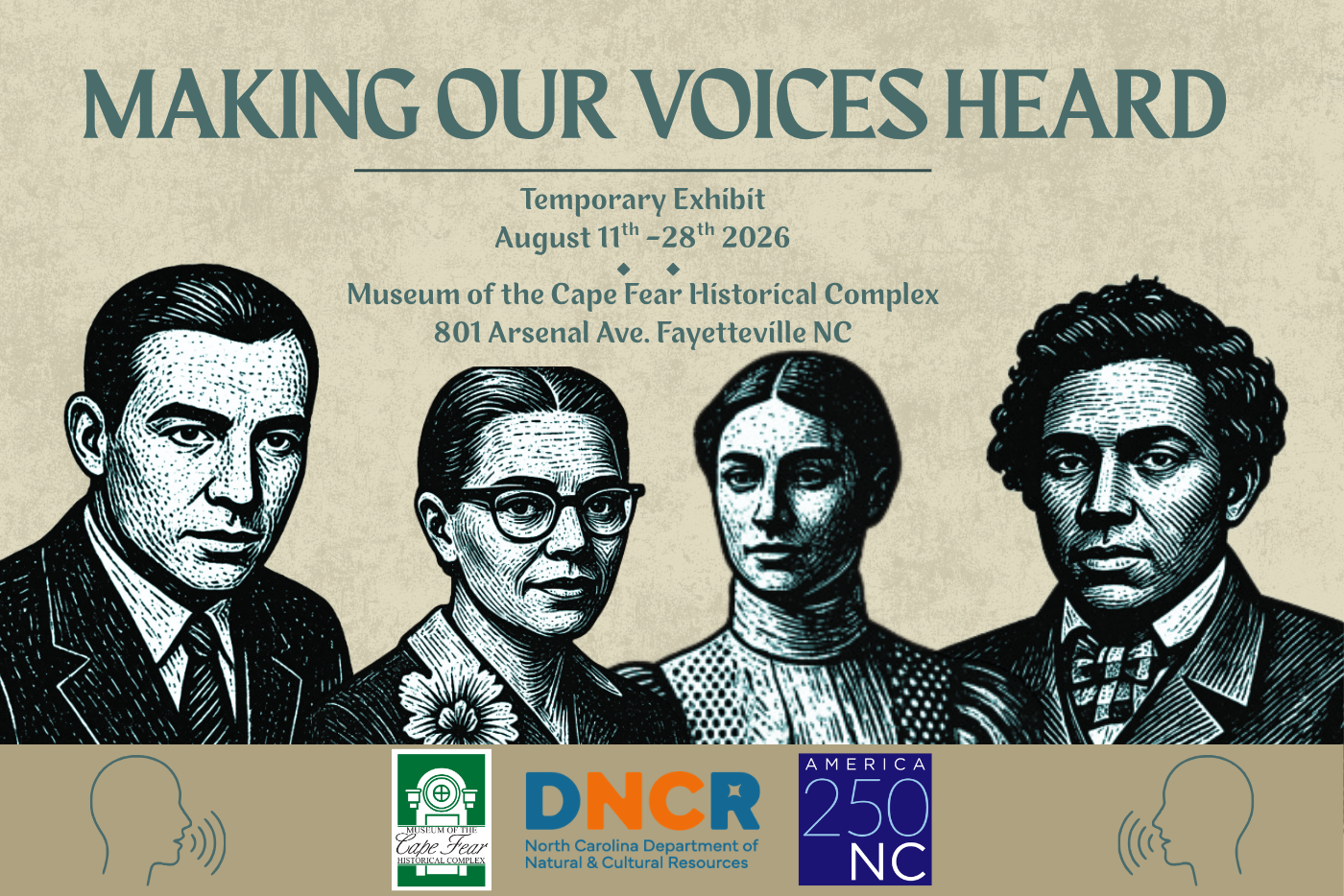 text above four profile images of sketched historical figures
