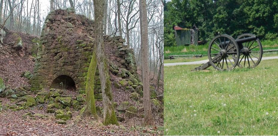 Endor Iron Furnace (left) and Civil War Cannon (right)