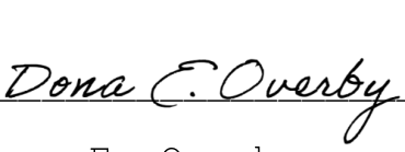 Signature of Dona E. Overby