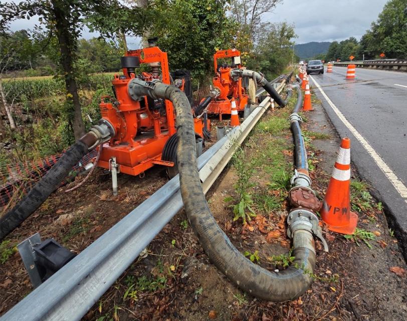 Repairs on a highway in western North Carolina.