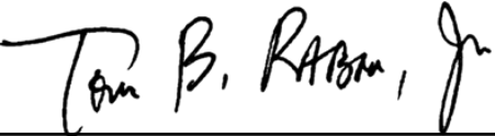 Signature of Tom B. Rabon, Jr.