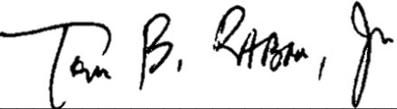 Signature of Tom B. Rabon, Jr.
