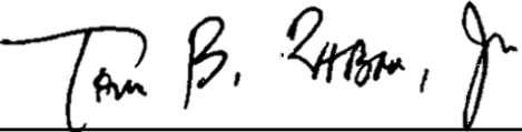 Signature of Tom B. Rabon, Jr.