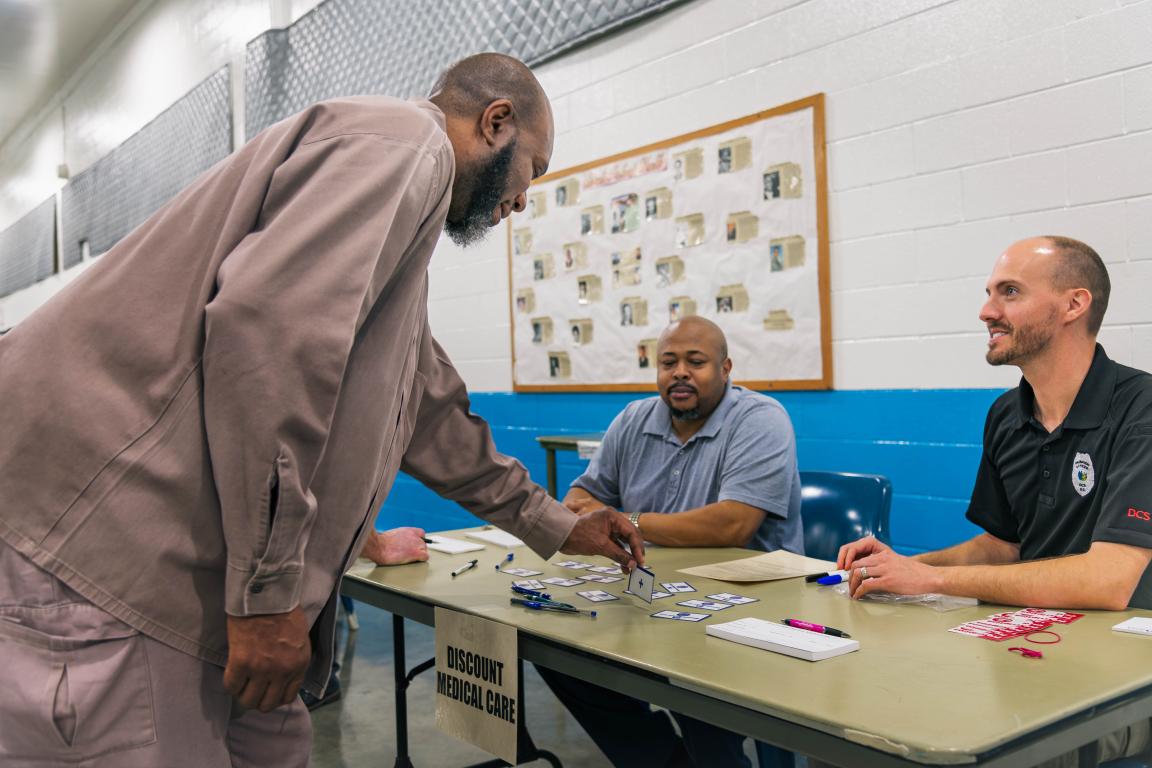 an offender participates in reentry simulation
