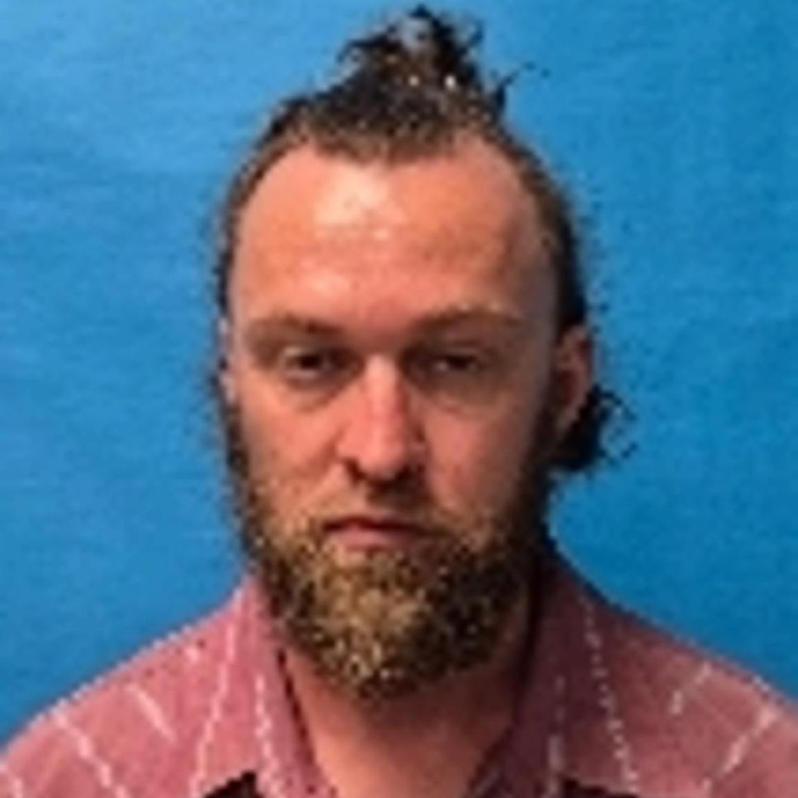 white man with brown hair pulled in ponytail and full beard