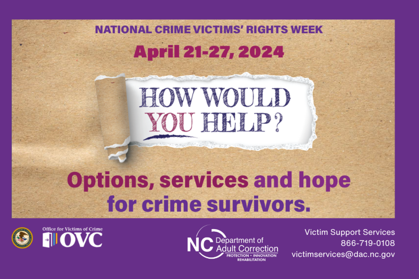Crime Victims' Rights Week 2024 | NC DAC