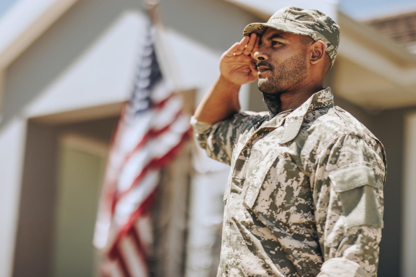 HR Events Recruitment Military- Male Saluting