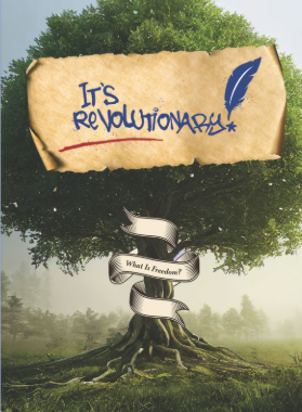 Tree with It's Revolutionary! on parchment