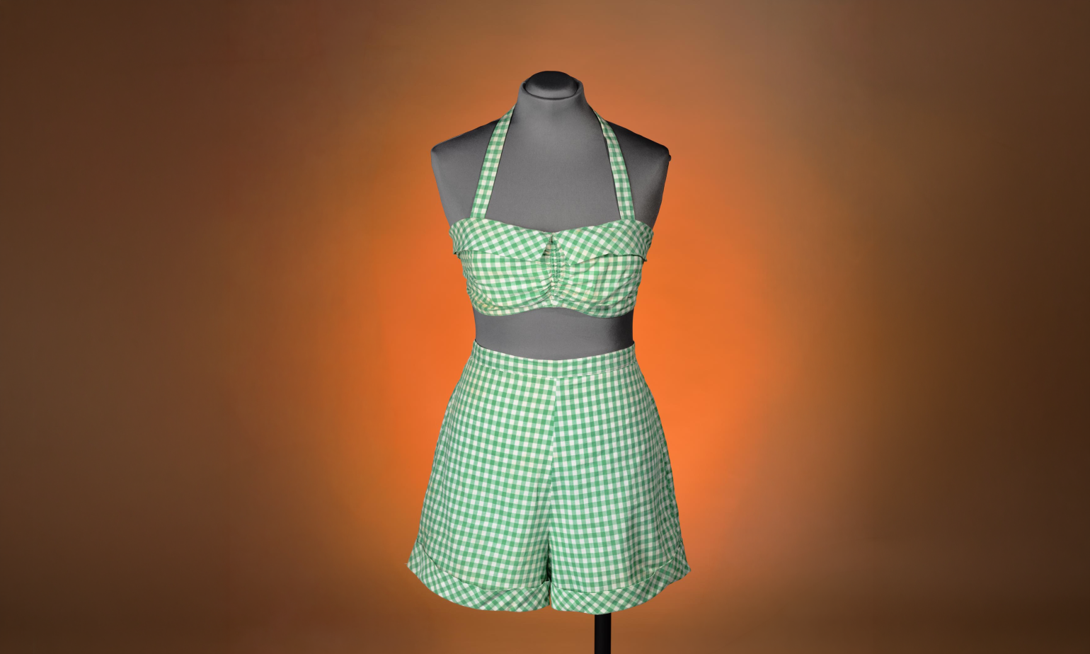 Alma Blanchard Plyler (1909–1990) wore this swimsuit while vacationing with her family at Atlantic Beach in the early 1950s.