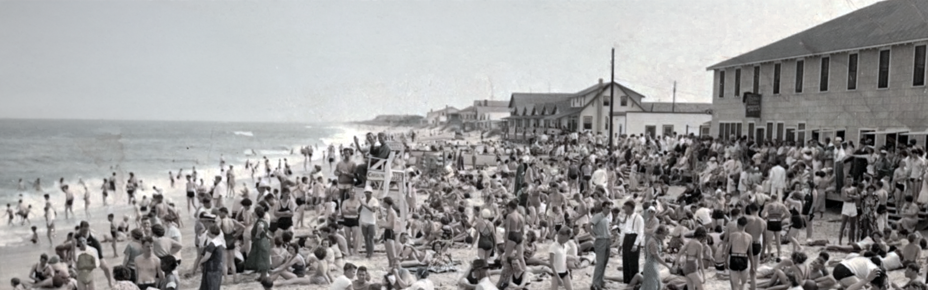 Black and white beach image