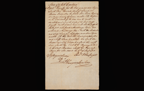 Handwritten 1795 North Carolina land grant for 5,000 acres issued to Benjamin Smith.