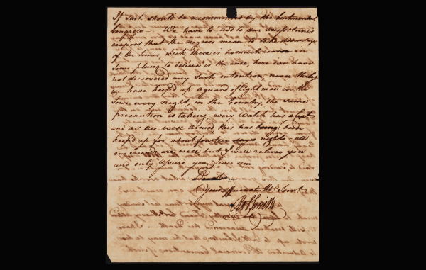 A handwritten letter from Rob. Smith featuring elegant cursive script on aged paper.
