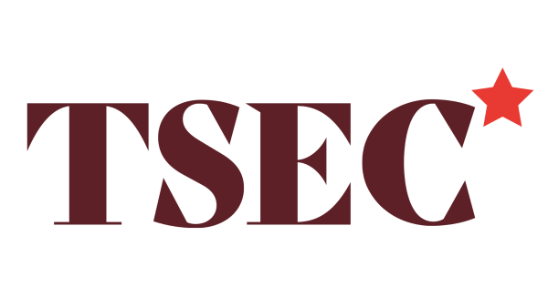Red lettered logo with a red star