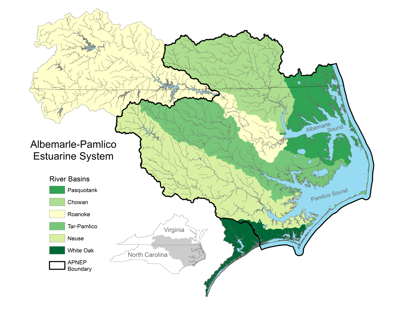 Albemarle-Pamlico Region Map