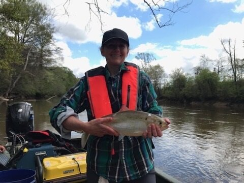 Danielle Pender holding shad
