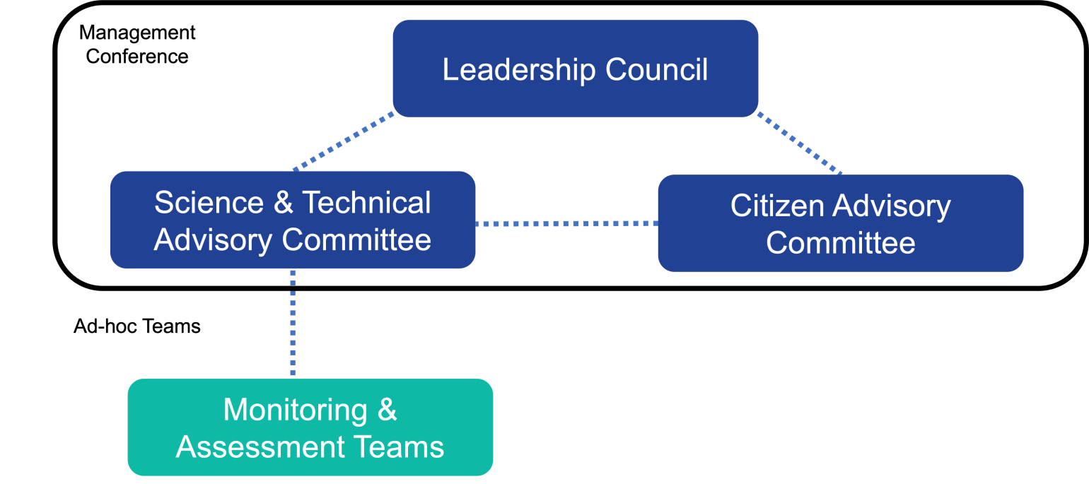 Flow chart denoting the structure of APNEP management entities