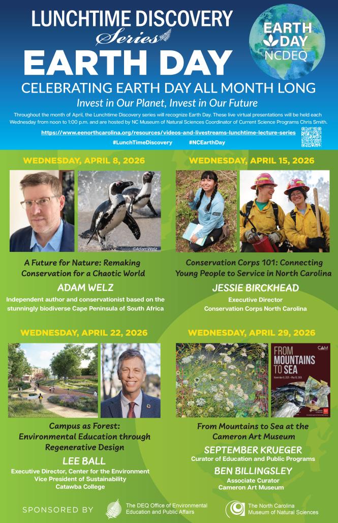 graphic for April Earth Day Series for Lunchtime Discovery Series