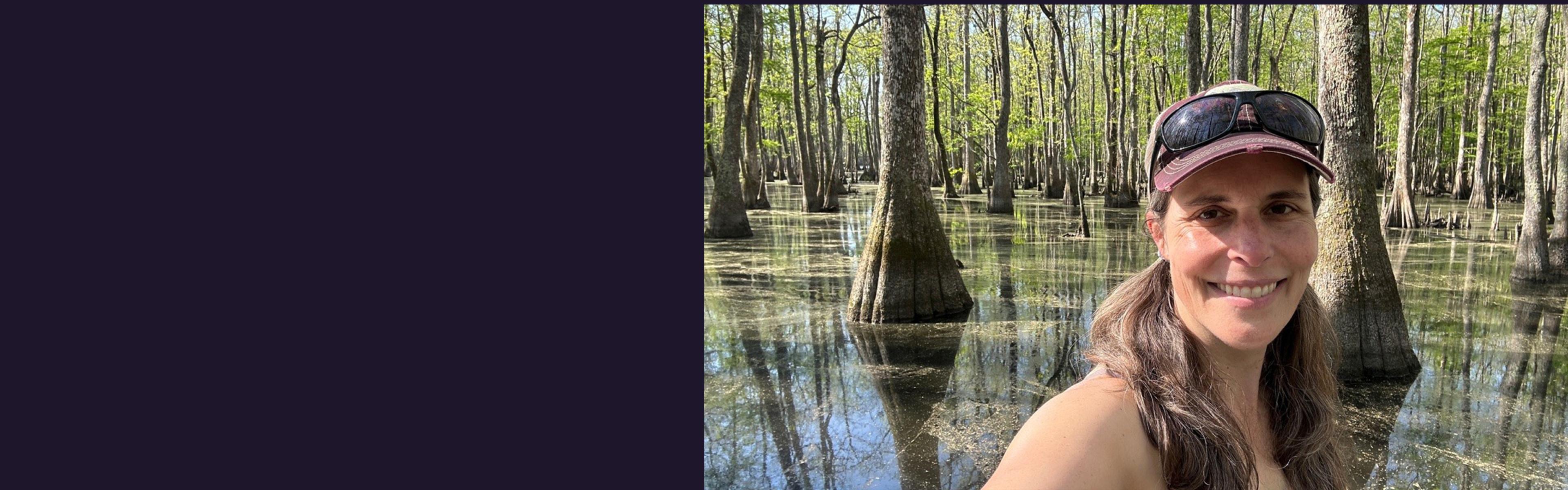 Melissa Dowland in swamps along Roanoke River