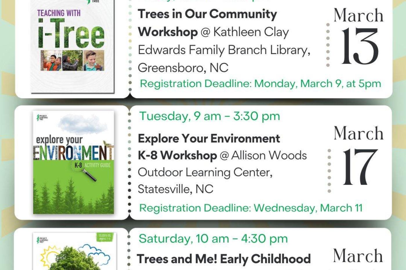 Upcoming March Workshops from NC Project Learning Tree
