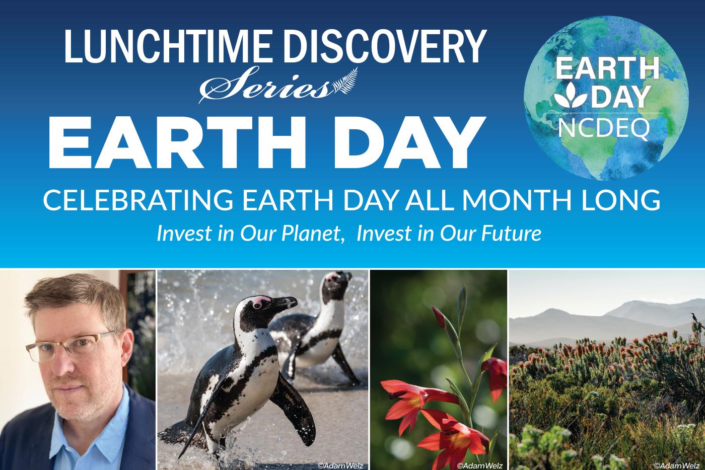 Graphic for Adam Welz talk on April 8 at noon