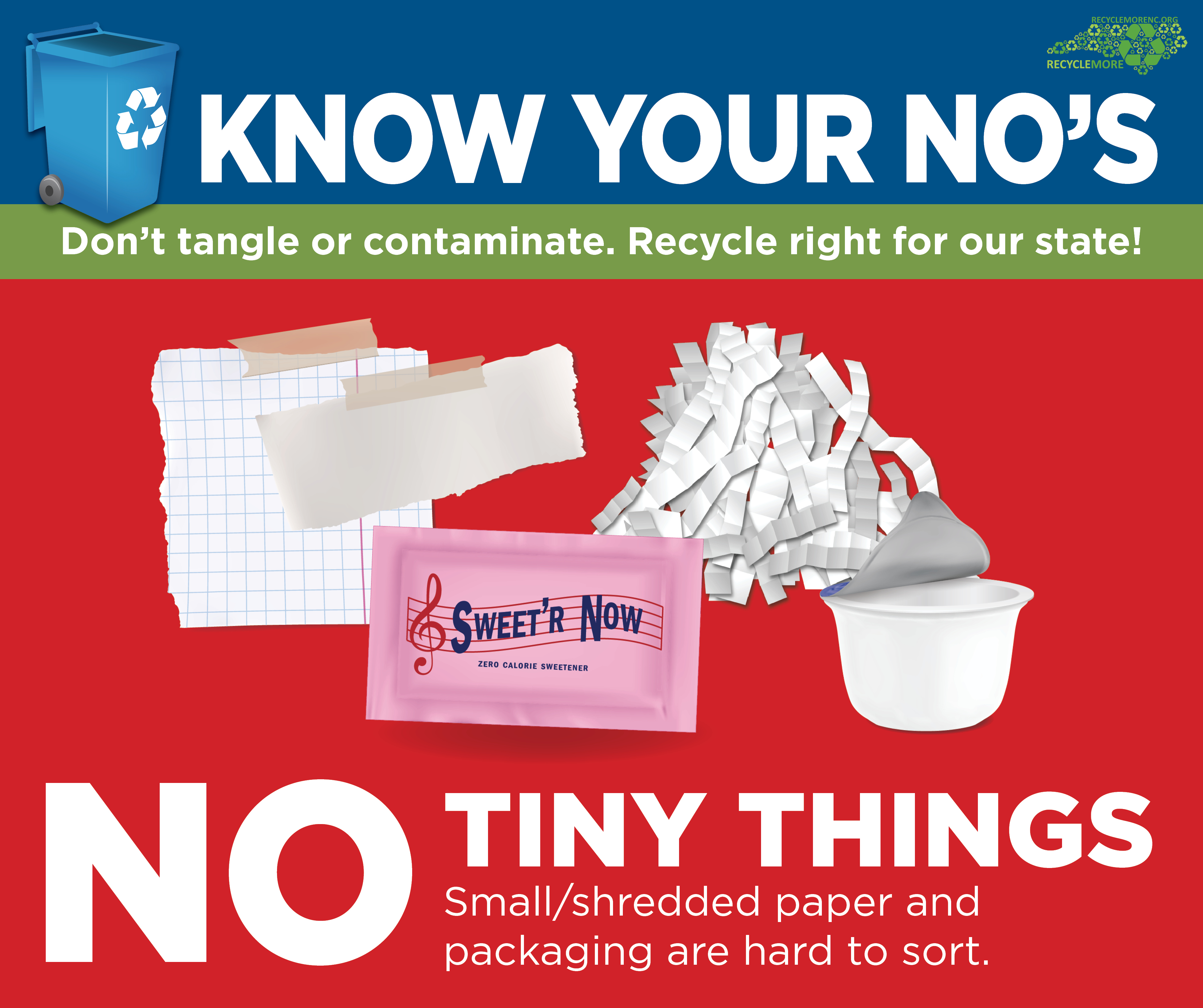 Small pieces of paper: sugar packet, shredded paper, torn paper bits
