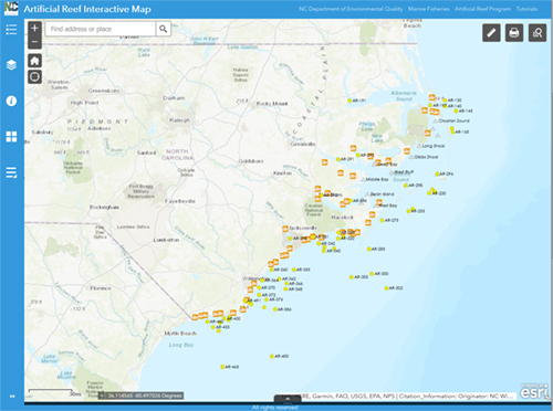 Top Spot Fishing Map from Cape Fear