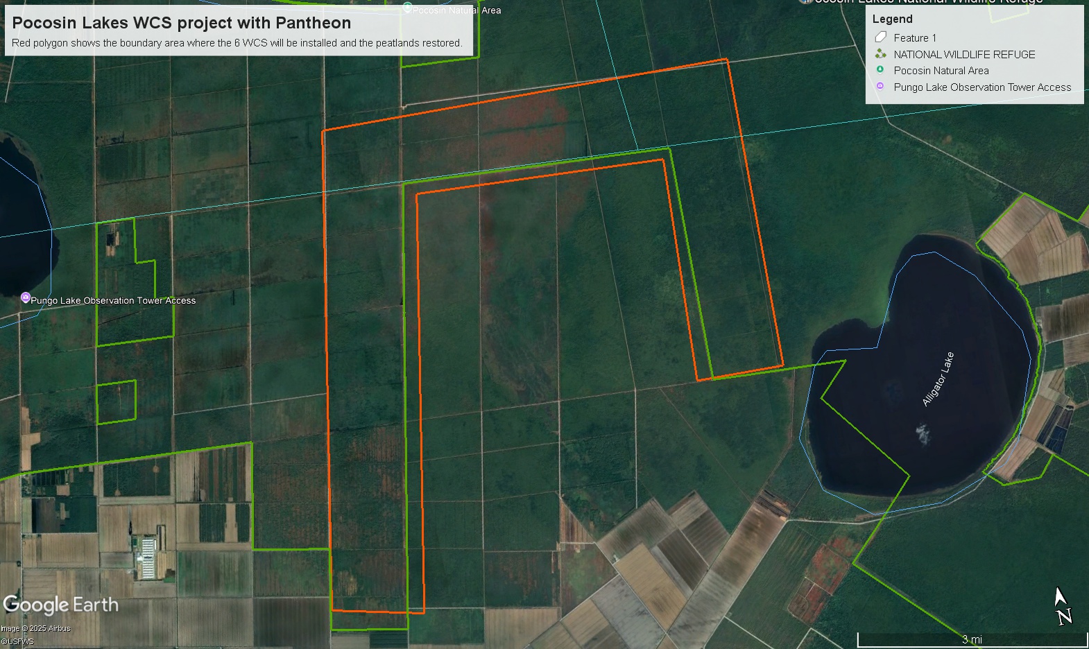 Pantheon and Pocosin Lakes project boundary