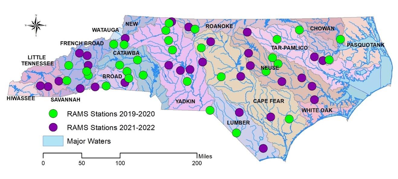 RAMS Stations Map for 2019-2022