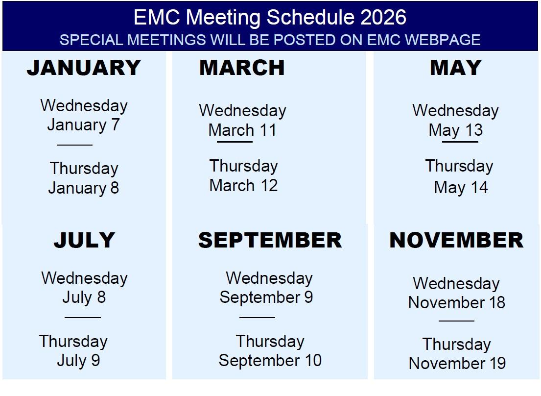 EMC calendar 2026