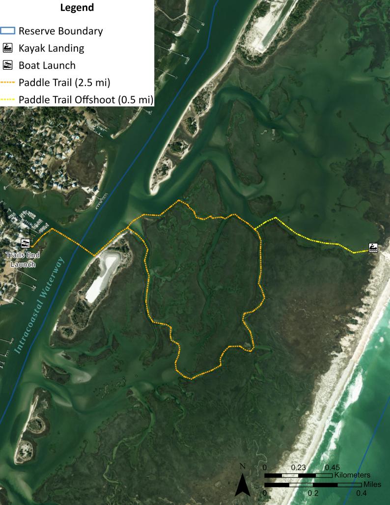 Map of the Masonboro Island Paddle Trail