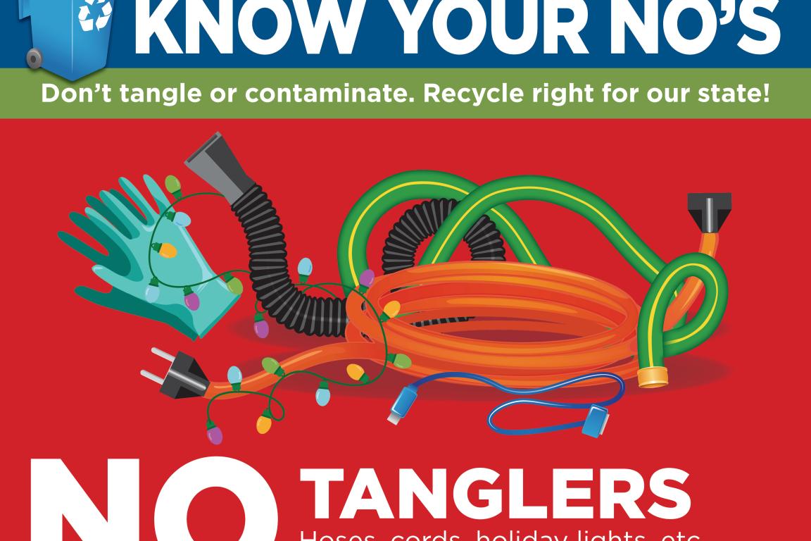 Garden hoses and string lights are tanglers