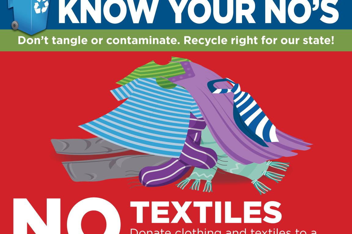 Pile of textiles comprised of shirts, pants, and socks