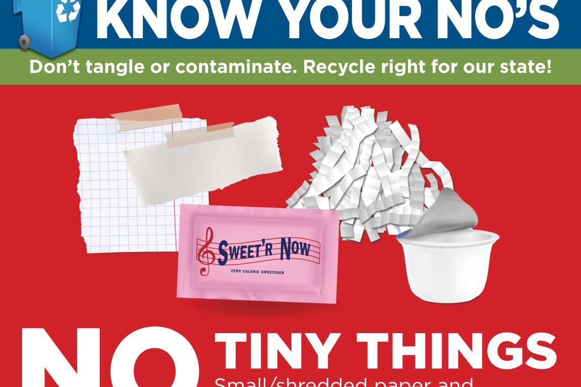 Small pieces of paper: sugar packet, shredded paper, torn paper bits