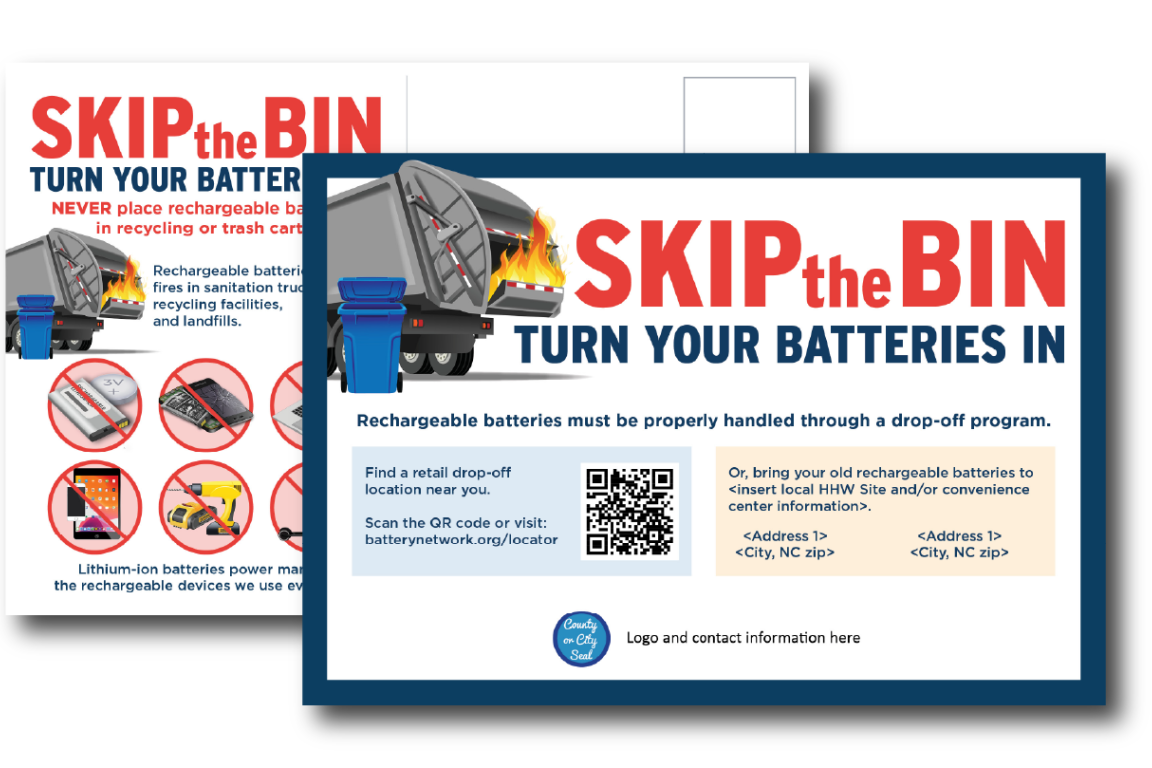 Postcard template for proper lithium-ion battery management