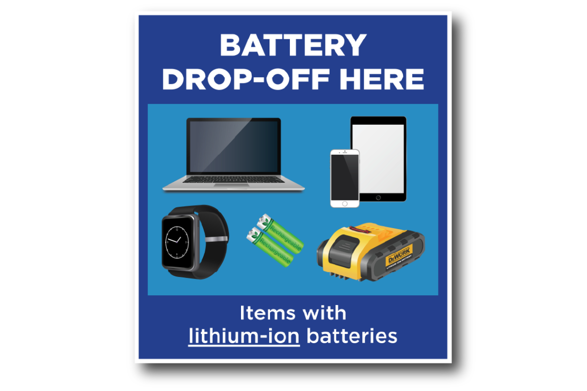 Example signage for battery collection points