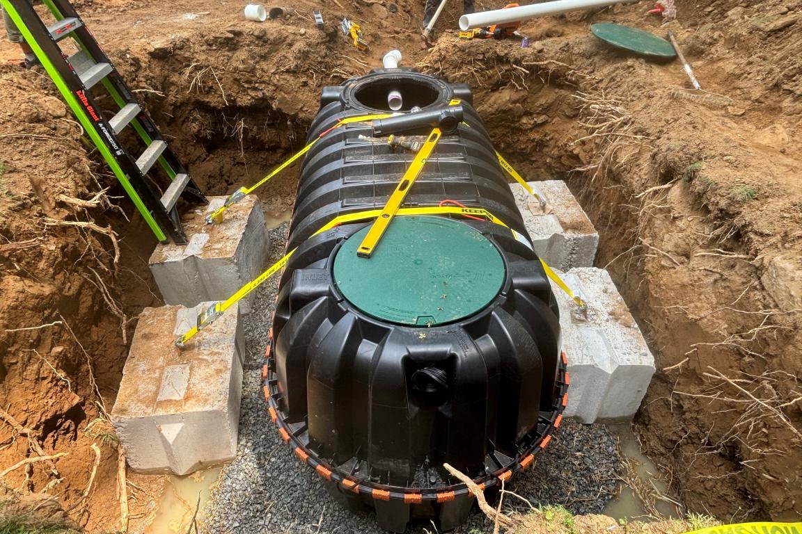 This photo shows equipment used in septic systems.