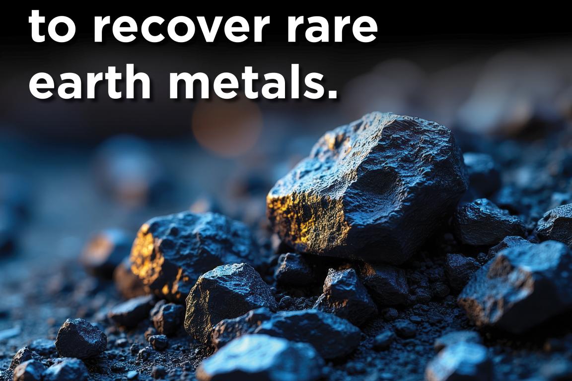Image of ore with text Drop off old batteries to recover rare earth metals.