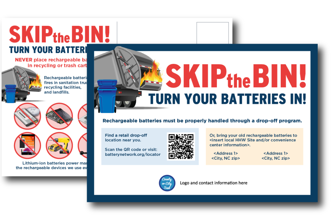 Postcard template for proper lithium-ion battery management