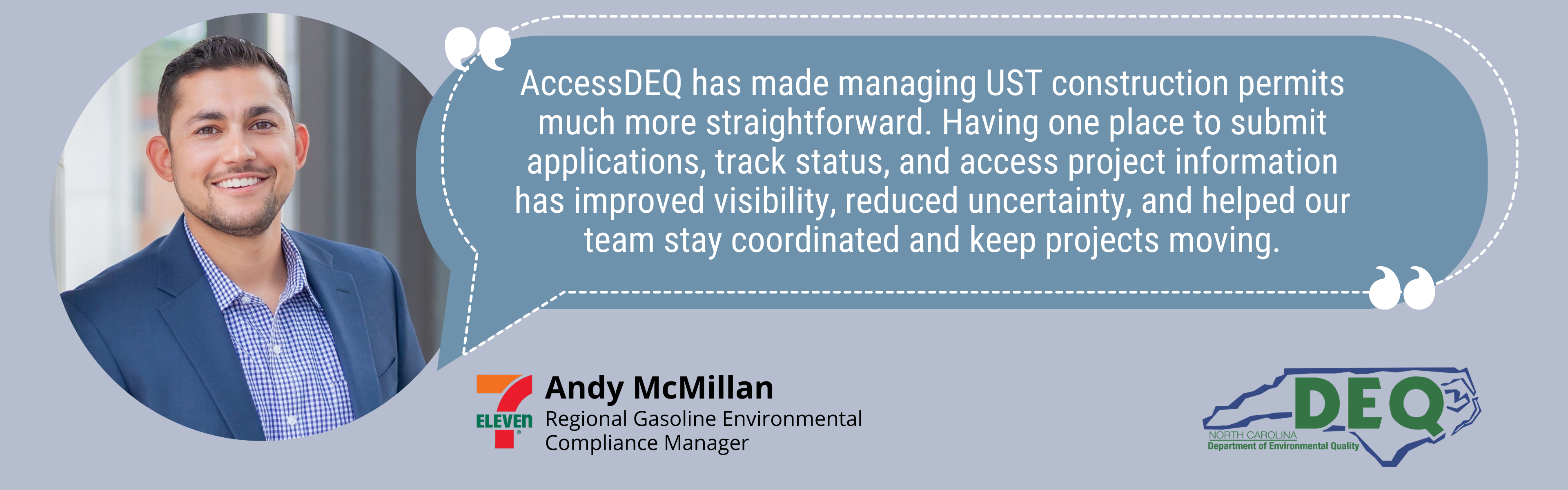 A quote from an external partner who uses AccessDEQ