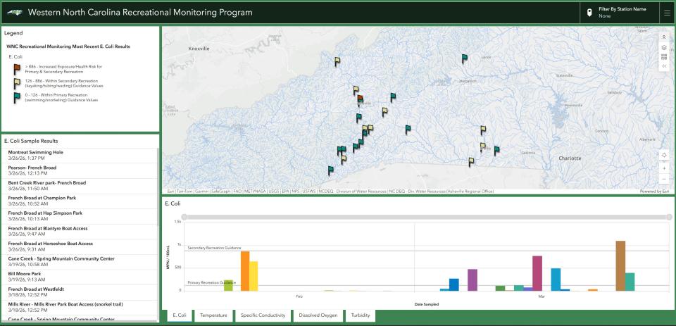 water quality tracking map