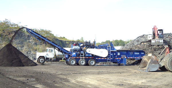 Shingle grinder truck.