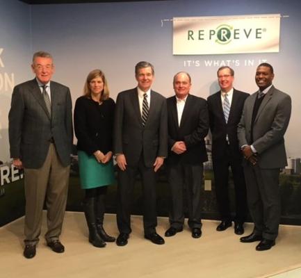 Representatives from the NC Department of Commerce, Economic Development Partnership of NC, UNC Chapel Hill, and Roy Cooper