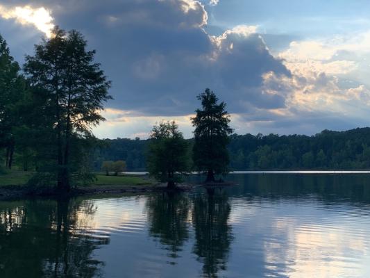 lake at sunset