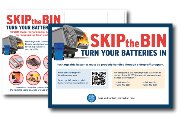 Postcard template for proper lithium-ion battery management