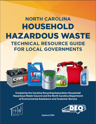Cover page of Household Hazardous Waste Technical Resource Guide with example images