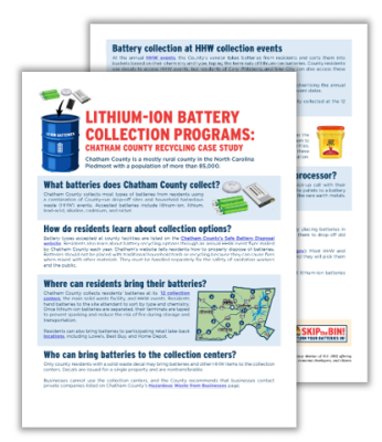 Preview of Chatham County's lithium-ion battery collection program.