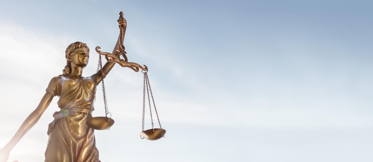 Justice is blind statue