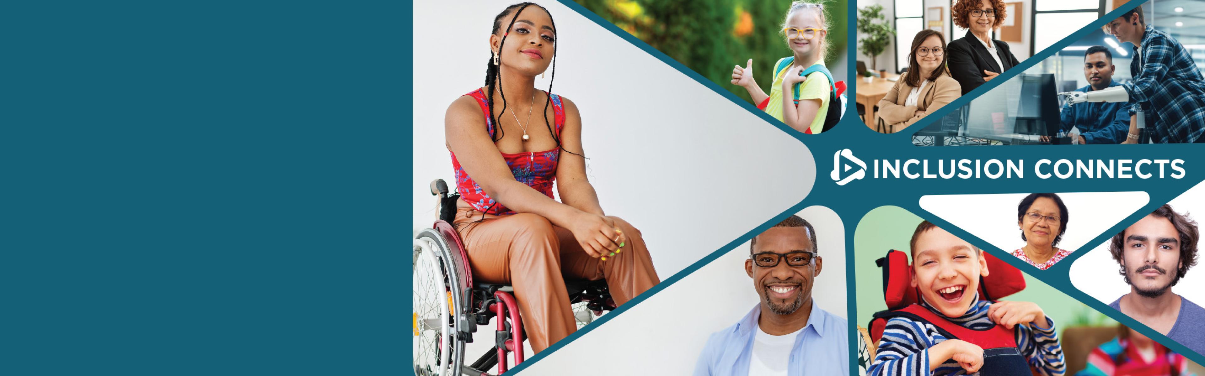 A collage of people with I/DD.