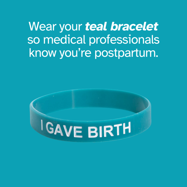 "I Gave Birth" Teal Wristband